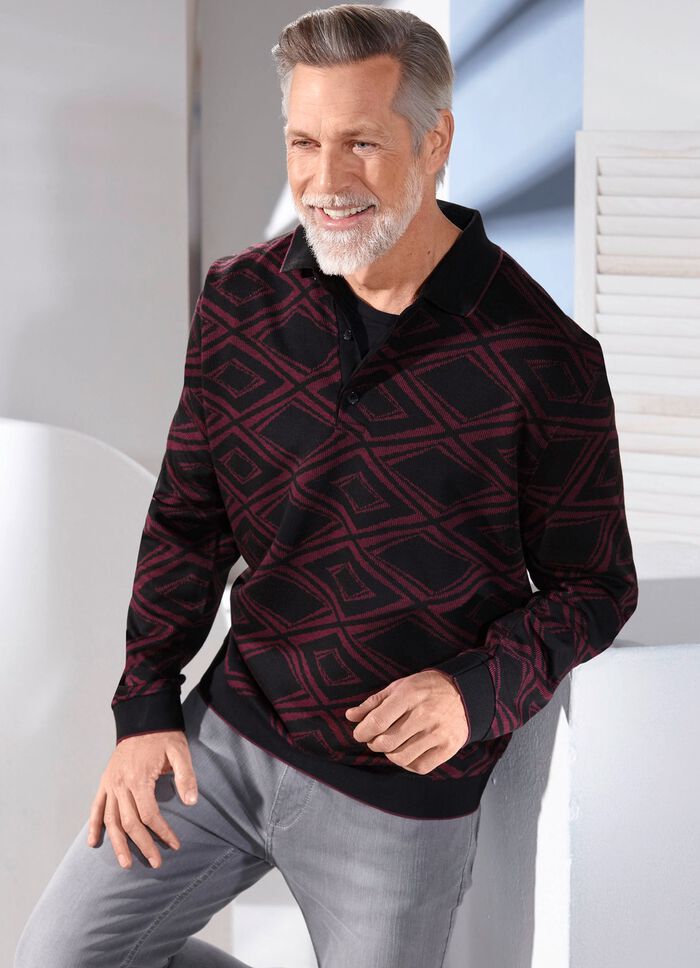 Poloshirt mit kurzer Knopfleiste 