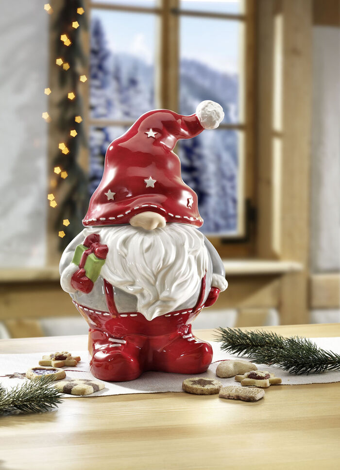 Gebäckdose Wichtel aus Keramik 