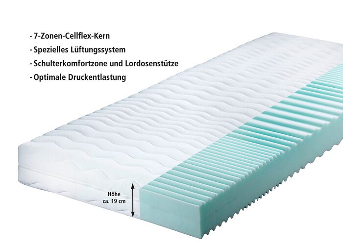 7-Zonen-Cellflexkern-Matratze von Murmelland 