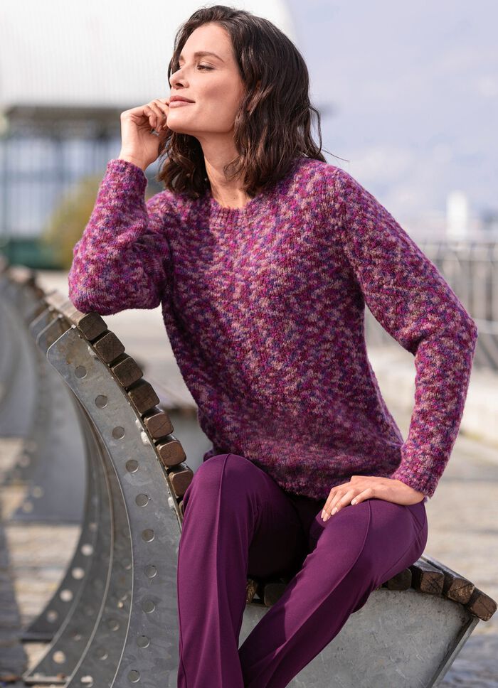 Pullover aus hochwertigem Bouclégarn MAGENTA-LILA-MULTICOLOR