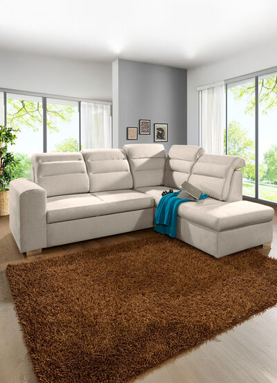 Polstermöbel mit Bettfunktion und Bettkasten 