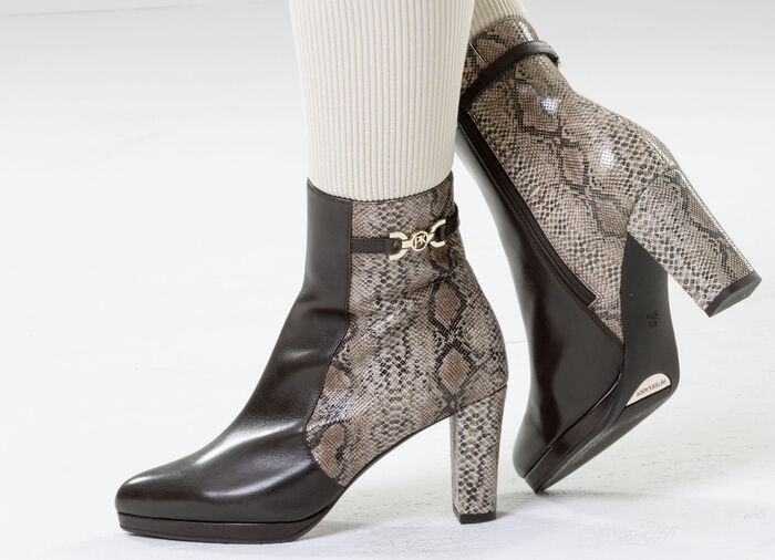 Peter Kaiser, trendige Damen-Stiefeletten, mit Reißverschluss TAUPE-MOKKA