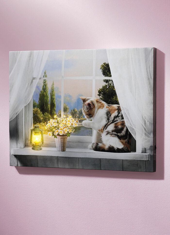 LED-Bild mit Katze 