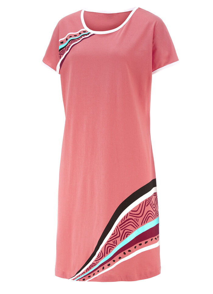 Zweierpack Nachthemden, kürzer geschnitten aus Baumwolle 1X TÜRKIS, 1X KORALLE