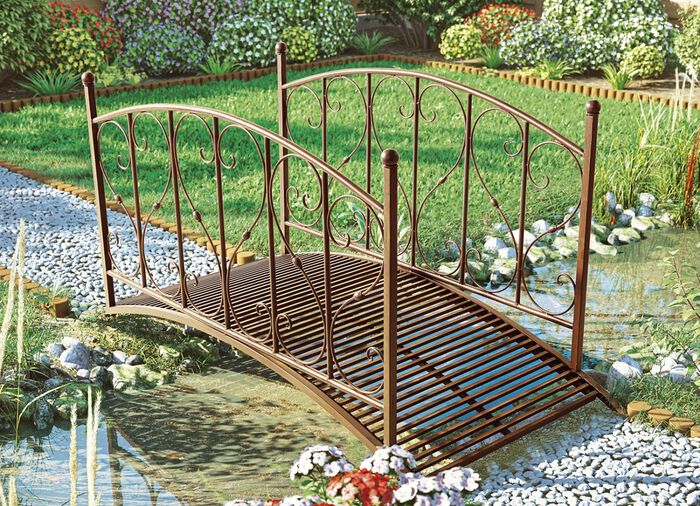 Gartenbrücke aus Metall ROSTFARBEN