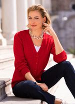 Strickjacke mit Zöpfchendessin ROT