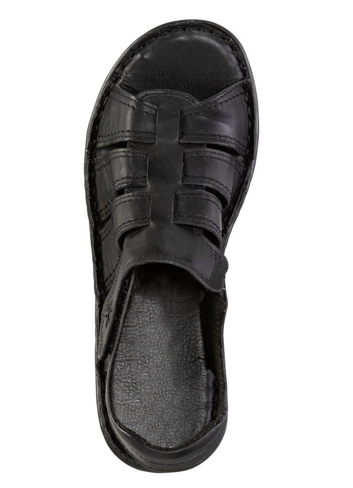 ELENA EDEN Sandale aus Nappaleder mit dezenter Knitter-Struktur SCHWARZ