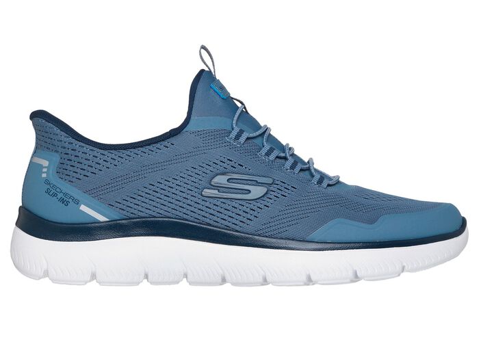 SKECHERS, sportliche Herren-Sneaker, mit geformter Slip-Ins Fersenplatte BLAU