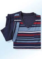 Zweierpack Shortys mit V-Ausschnitt und garngef&auml;rbtem Ringeldessin 