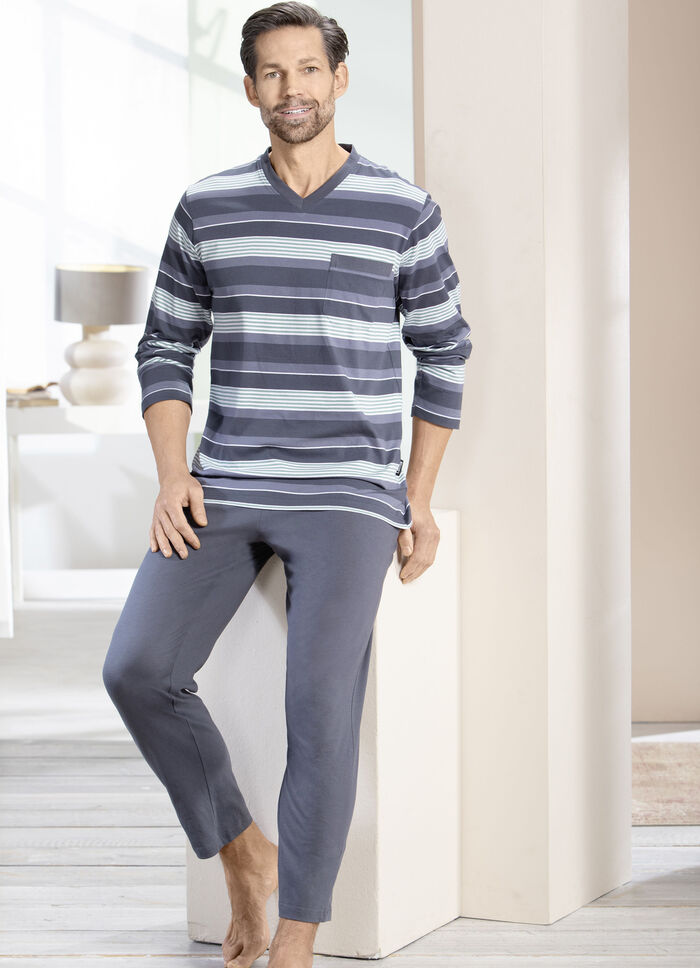 Zweierpack Schlafanzüge mit V-Ausschnitt und offenen Abschlüssen 