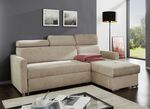 Polsterecke mit Schlaffunktion und Bettkasten BEIGE