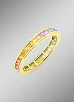 Hochwertiger Memoirering mit echten Safiren in Multicolor 