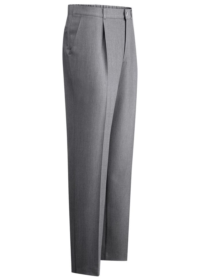 "Klaus Modelle"-Hose mit Bundfalten in 3 Farben MITTELGRAU MELIERT