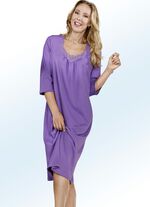 Dreierpack Nachthemden, 3/4-lange Ärmel mit Spitze am Ausschnitt grün/lila/beige