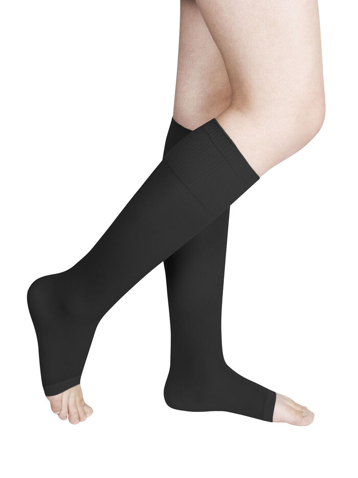 Dreierpack St&uuml;tz-Kniestr&uuml;mpfe SCHWARZ