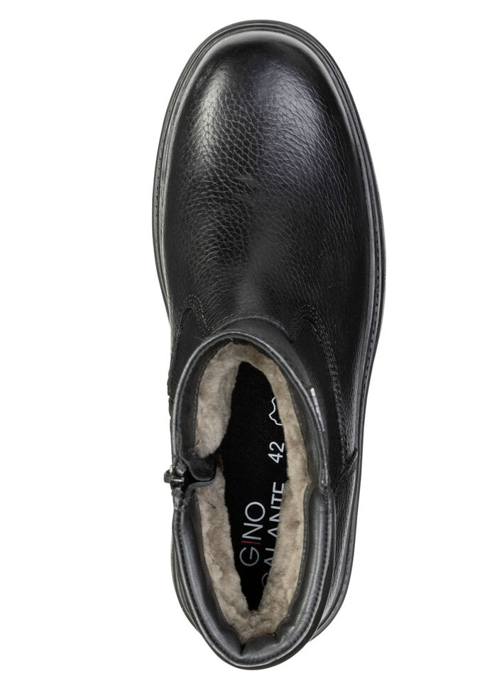 GINO GALANTE, gefütterte Herren-Stiefel, Winterschuhe, mit Lammfell SCHWARZ
