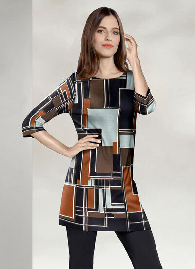 Außergewöhnliche Tunika mit modisch flachem Halsausschnitt 