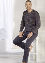 Schlafanzug mit V-Ausschnitt und offenen Abschlüssen 