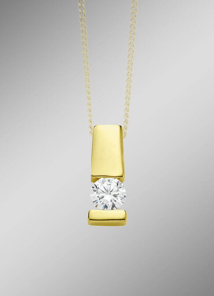 Edler Anhänger in Gelbgold mit Brillant 