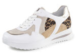 ELENA EDEN Sneaker mit Leo-Print und Metallic-Besätzen WEISS-BEIGE-BRAUN