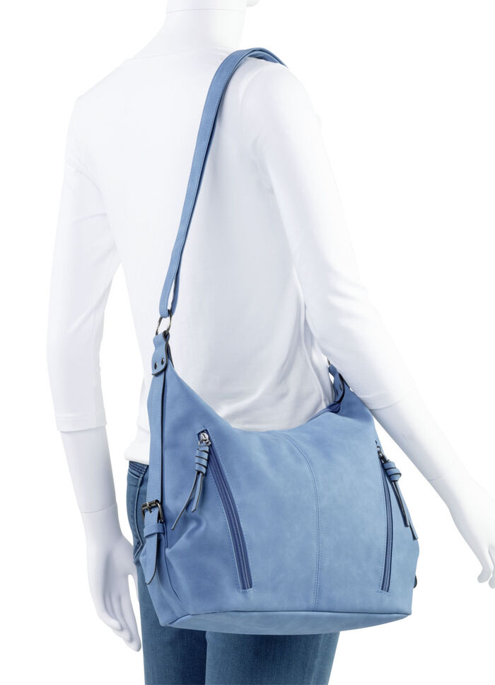 Tasche aus weichem, dezent schattiertem Synthetik JEANSBLAU