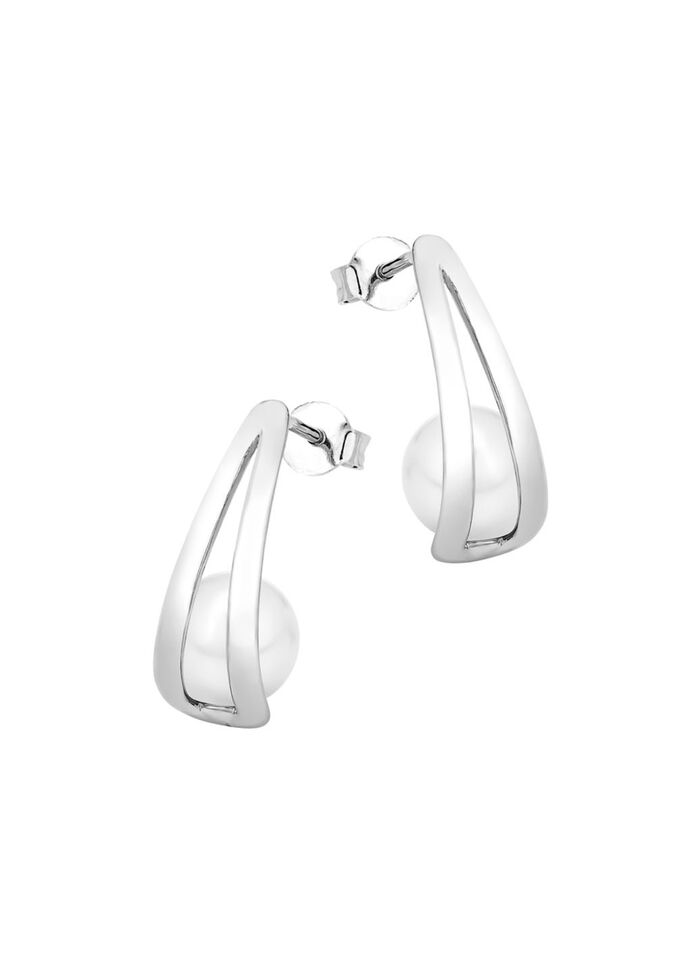 Moderne Ohrstecker mit Süßwasser-Zuchtperlen 