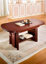 H&ouml;henverstell- und ausziehbarer Couchtisch NUSSBAUM