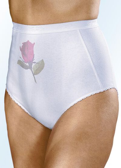 Fünferpack Slips mit Rosendruck 