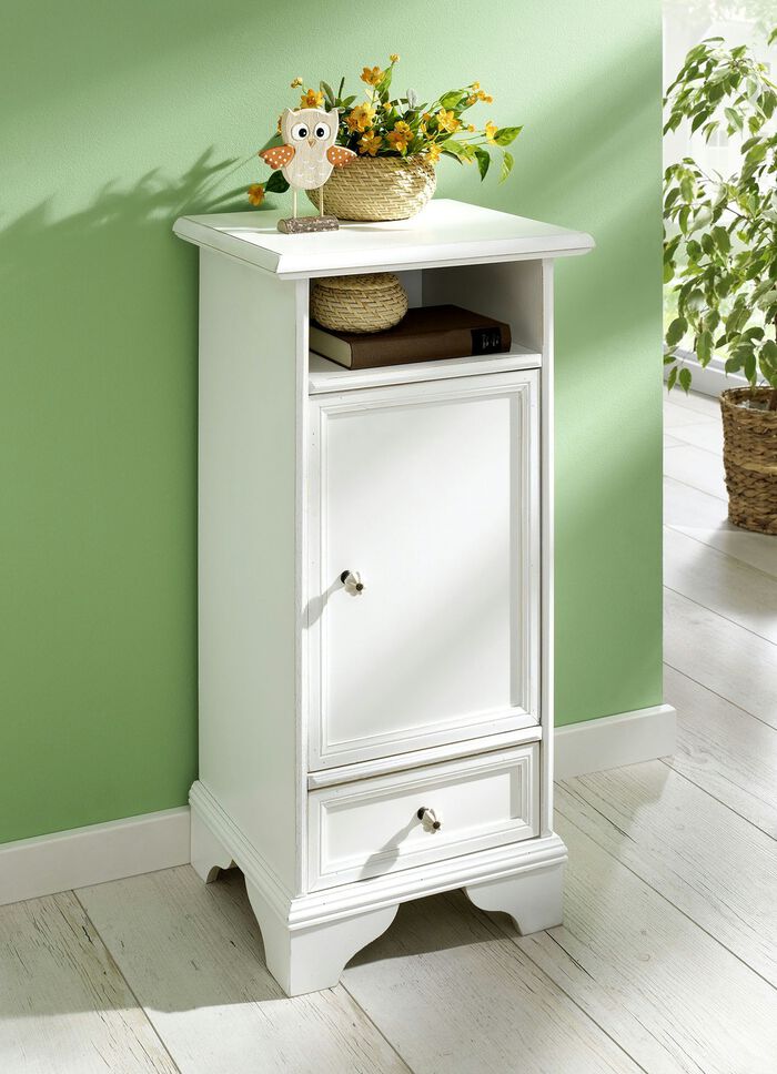 Teilmassive Kommoden mit Metallknöpfen WEISS