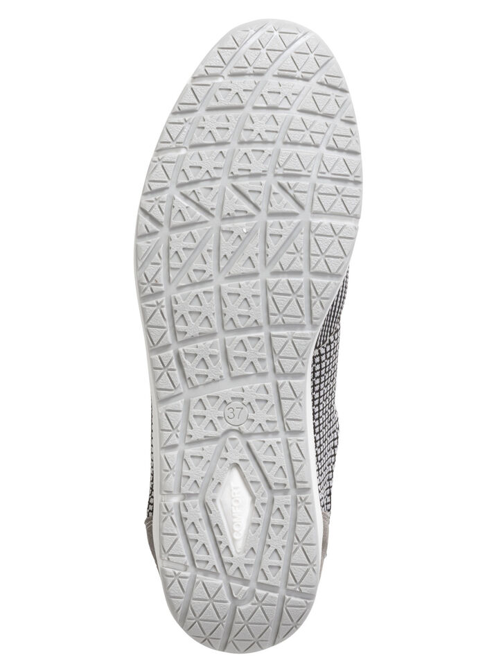 ELENA EDEN Schn&uuml;rschuh mit Leder-Bes&auml;tzen SCHWARZ-WEISS-TAUPE