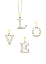 Damen-Buchstabenanh&auml;nger aus 375er Gold mit Zirkonia 