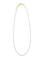 Außergewöhnliche Halskette mit Roh-Diamanten in Hellgrau 