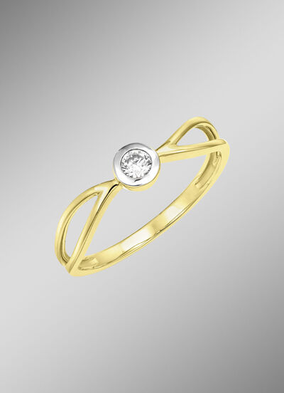 Filigrane Schönheit: Damenring mit synth. Zirkonia 