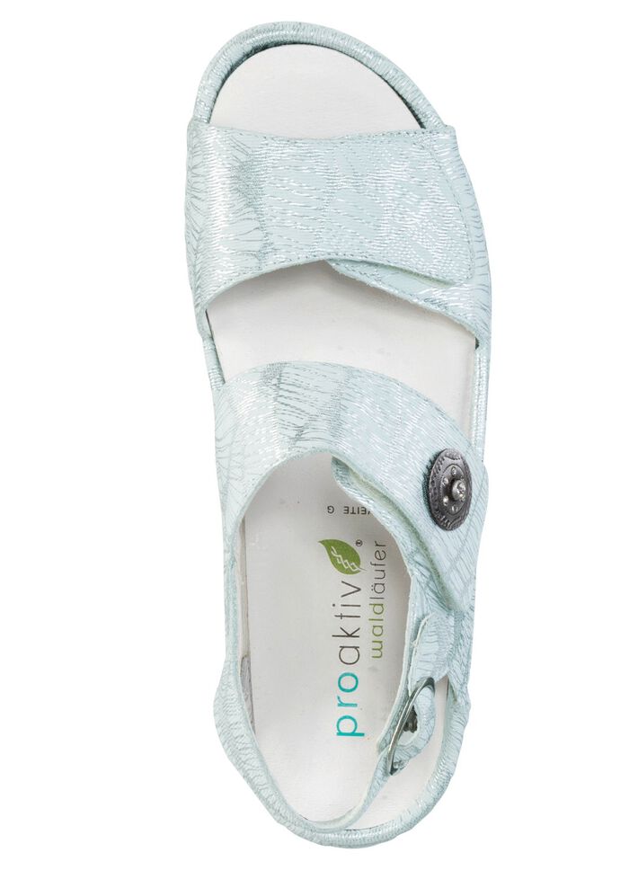 Waldl&auml;ufer Sandale mit Metallschmuck mit Glitzersteinchen 