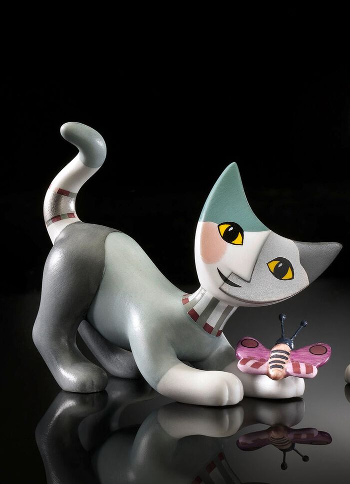 Handbemalte Goebel Katze aus hochwertigem Porzellan 