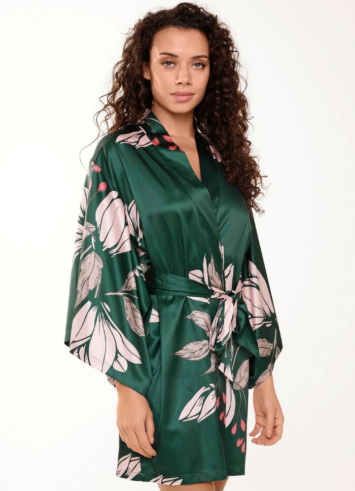 LingaDore Hausmantel in Kimonoform mit buntem Druckdessin 