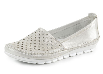 Gemini Mokassin-Slipper aus weichem, glänzend geprägtem Nappaleder 