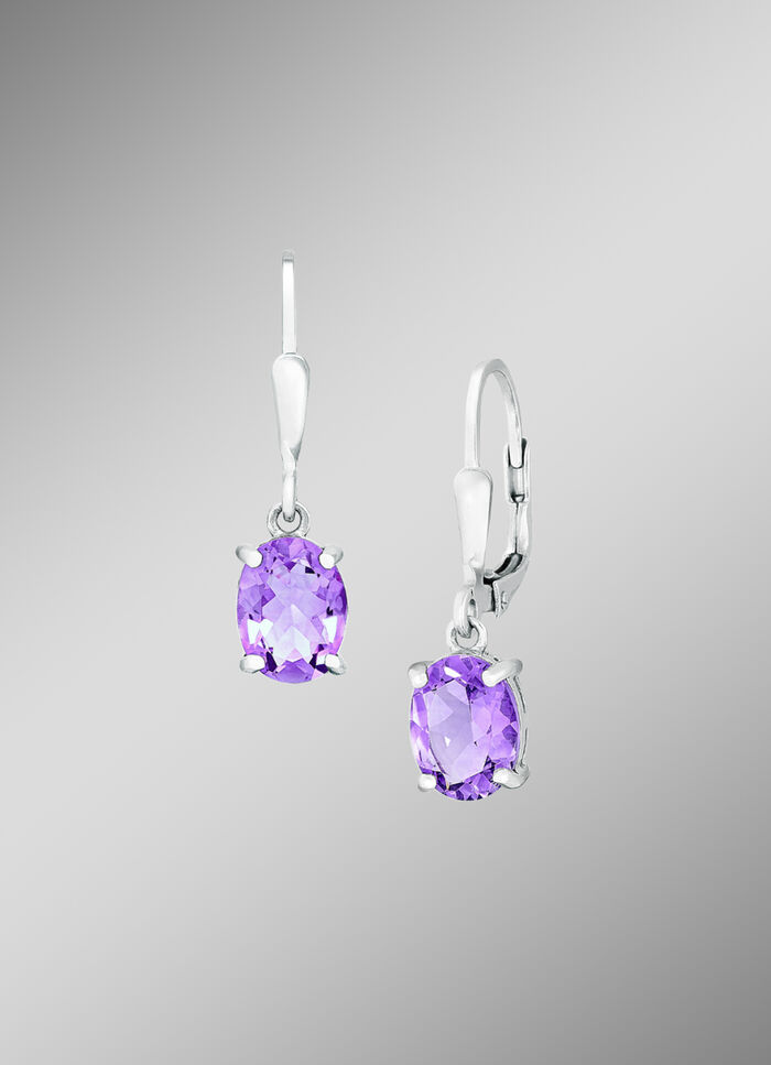 Entzückende Ohrhänger mit echt Amethyst 