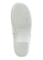 Spangenschuh mit floralem Muster WEISS