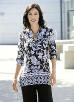 Shirt-Tunika mit Bordürendruck 