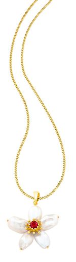 Anh&auml;nger mit Granat und Keshi-Perlen 