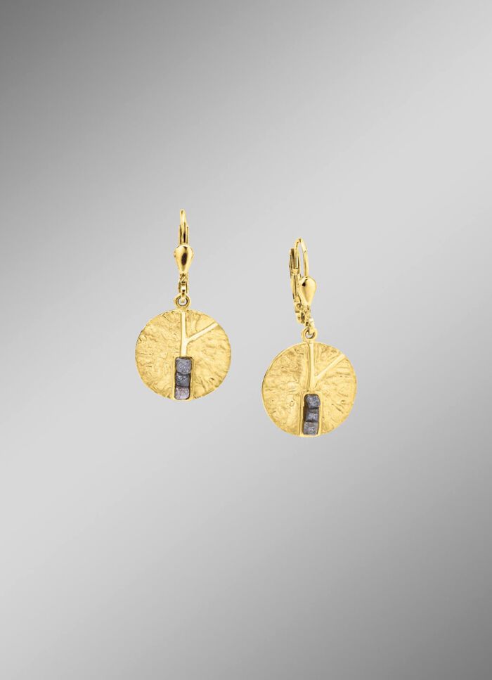 Funkelnde Raffinesse: Ohrringe mit 6 Roh-Diamanten 