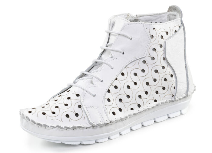 Gemini Bootie mit Knitter-Struktur WEISS