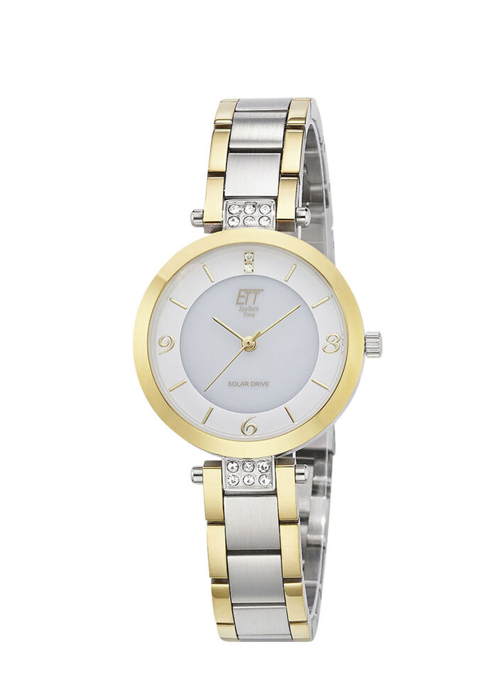ETT-Solar-Damenuhr mit Edelstahlbandgehäuse 
