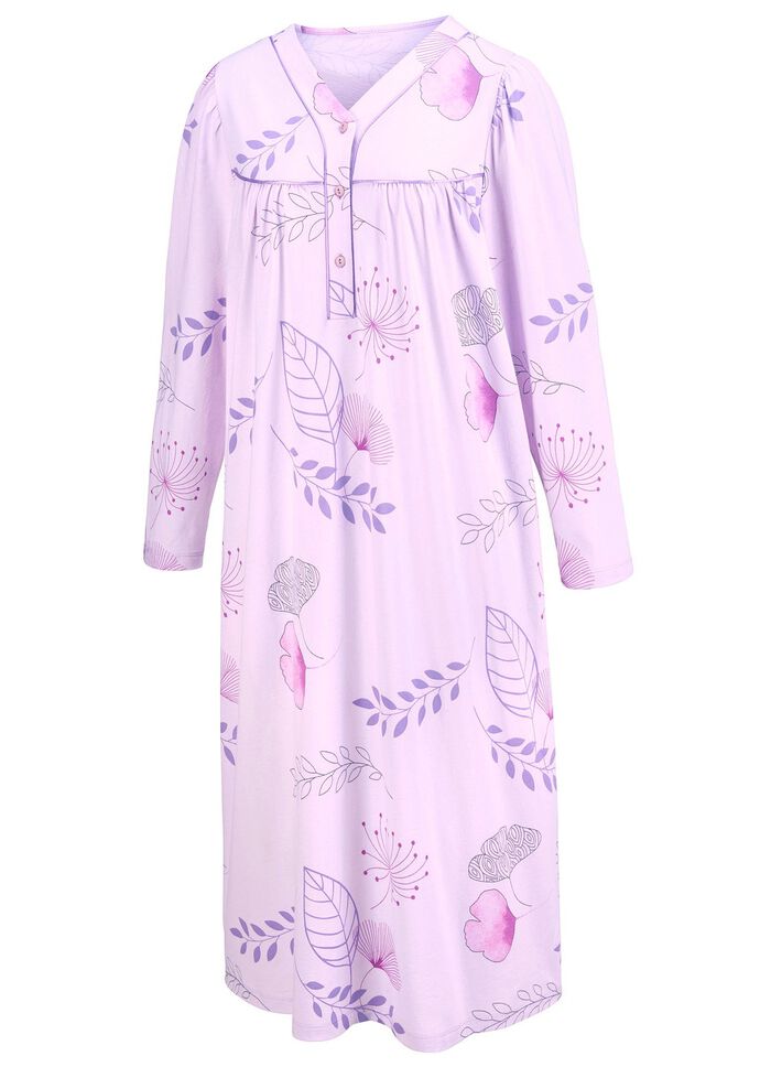 Zweierpack Nachthemden, 3/4 -langen &Auml;rmeln mit Knopfleiste 