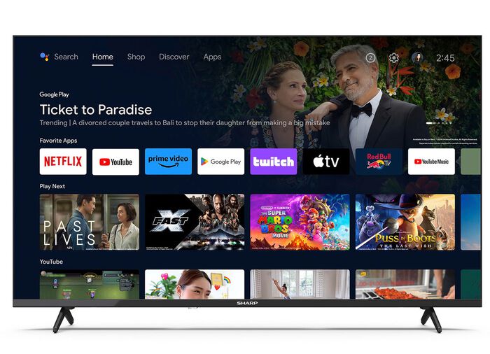 Sharp FH2EA rahmenloser Full-HD-LED-Android-Fernseher SCHWARZ