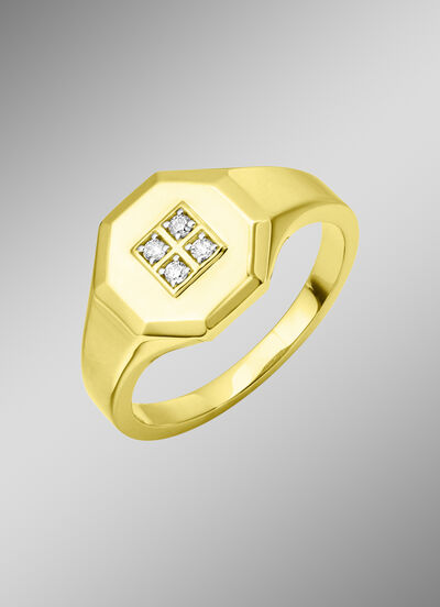 Exquisiter Herrenring mit 4 Diamanten 