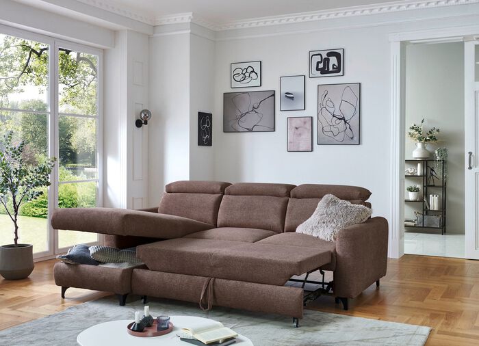 Bequeme Polsterecke mit Bettfunktion 