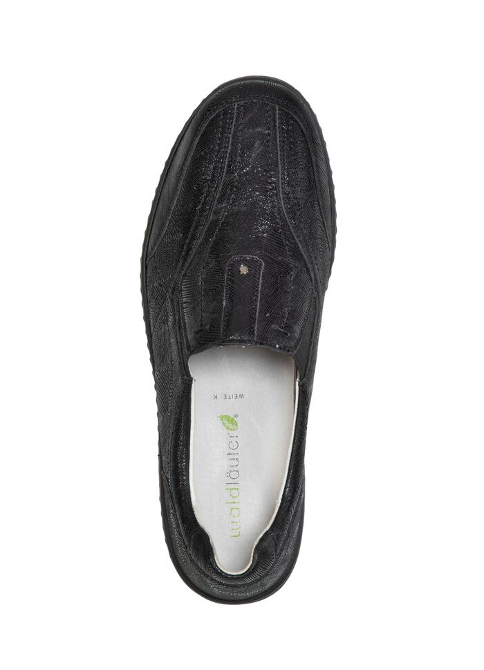 Waldl&auml;ufer, komfortable Damen-Slipper, Weite K, mit herausnehmbarem Fu&szlig;bett SCHWARZ