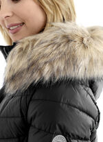 Daunenjacke mit abnehmbarer Kapuze 